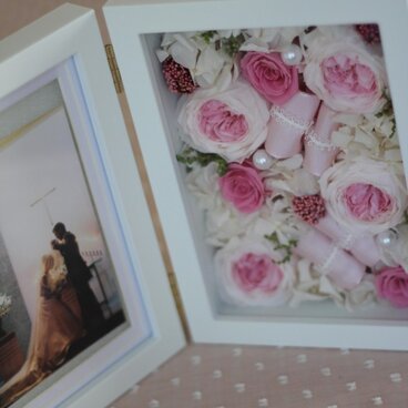 プリザーブドフラワー　フォトフレーム　大