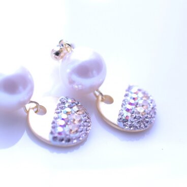 round-disc　イヤリング（ピアスに変更可）