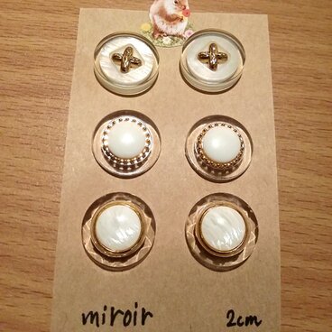 ボタンシート 6個アソート C   (送料込み)