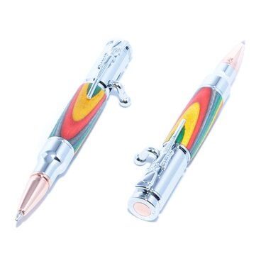 [SALE!] 木製のボルトアクション方式ボールペン（染めたハードウッドの種類；クロムのメッキ）MBA-C-SPR