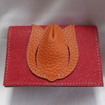 ☆チューリップ名刺入れ　オレンジおれんじ☆