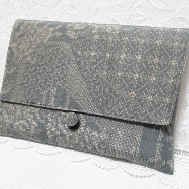 御朱印帳入れ・2冊用 着物地・十日町紬Ｍ