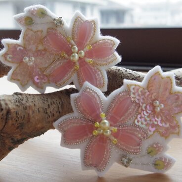 [受注制作] 桜ブローチ [桜咲く]
