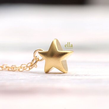 送料無料[14kgf]マットゴールドスター 一粒ネックレス