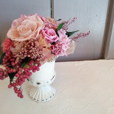 大人ピンクのローズアレンジ