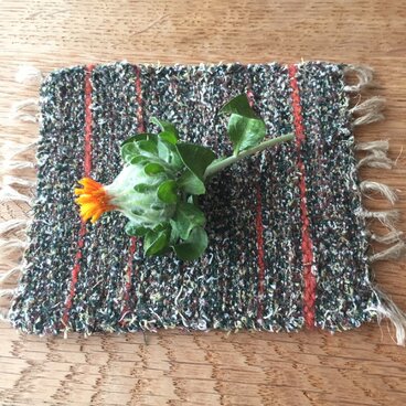 kazenoneko【風の猫】の裂織手織りコースター(残1色）