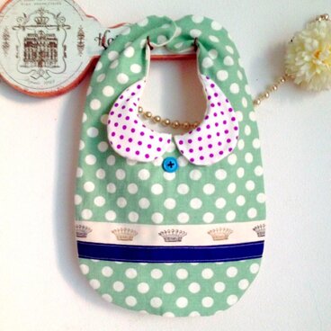 P様オーダー＊リネンドットとクラウンのスタイ＊