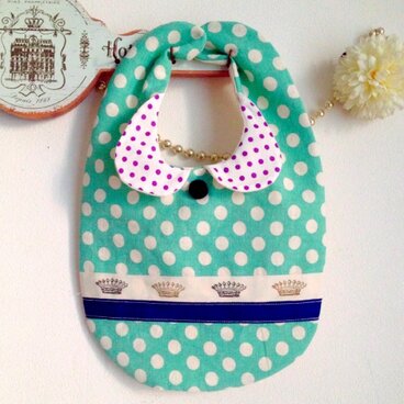 P様オーダー＊リネンドットとクラウンのスタイ＊