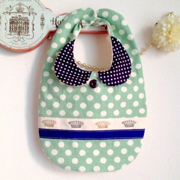 P様オーダー＊リネンドットとクラウンのスタイ＊