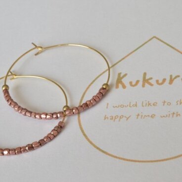 フープピアス・メタルピンク