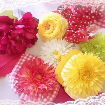 ☆お花　プラスティックがま口　小