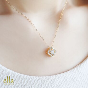 送料無料[14kgf]フラワーフェミニンジルコニアネックレス