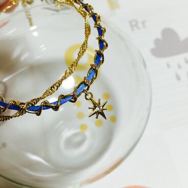 大人カジュアル二連ブレスレット