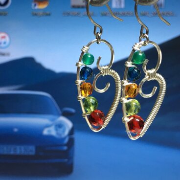 コハクのハートピアス