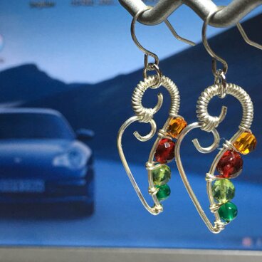 コハクのハートピアス