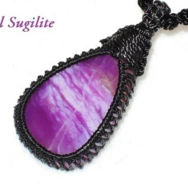 ★ジェルスギライト★天然石ネックレス★宝石ジュエリーマクラメ編み ハンドメイド