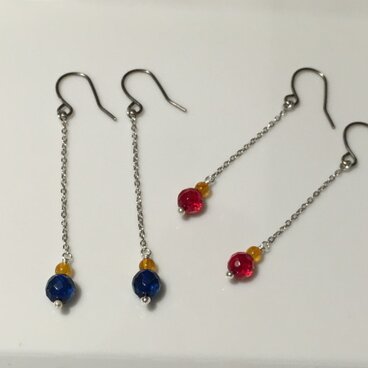 コハクのピアスセット