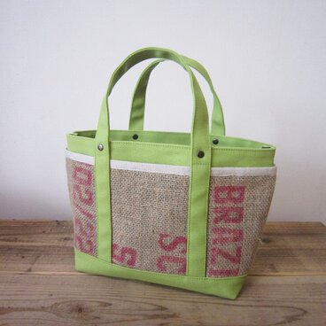 「コーヒーtote」S ライトグリーン　