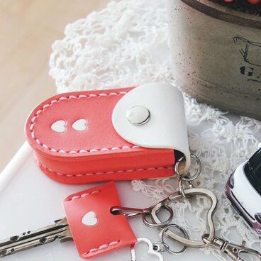 スマートキーケース　オーダーメイド　ツートンカラー　※ケースに入れたままボタン操作ができます♪　【 送料無料 】