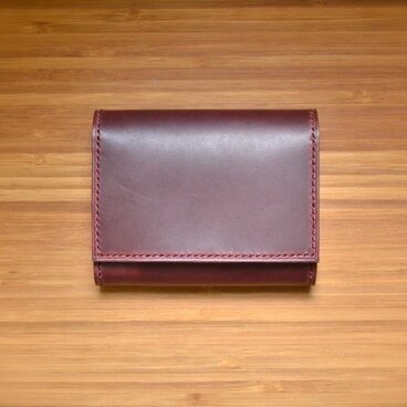 SMOOTH SHORT WALLET【バーガンティ／受注製作】