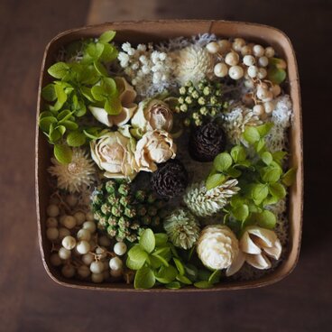 自家製ドライフラワーのリングピロー　ｍ