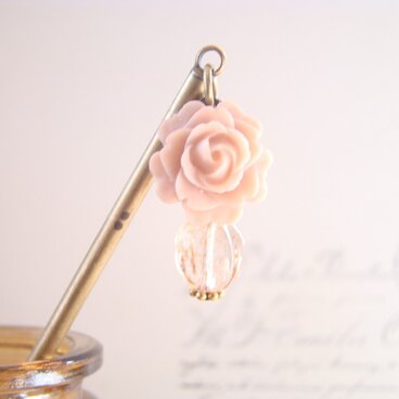 オールドローズ　簪（かんざし）