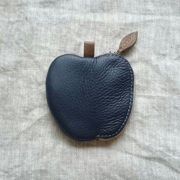 リンゴのコインケース(紺)