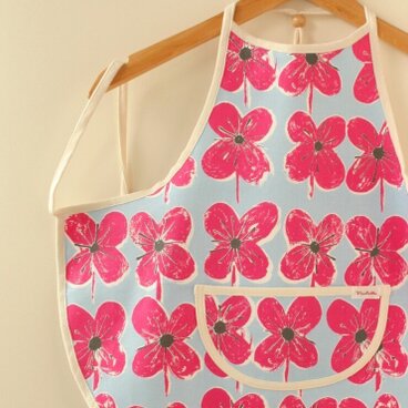 (100～120)子供用エプロン・北欧風フラワー(Ｐ)