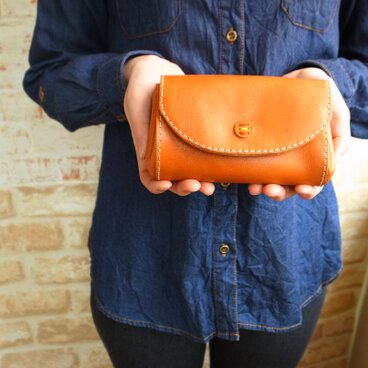 ころころ小銭入『Lサイズ』【革６色】・糸＆刺繍が12色カスタム無料・名入れ有料・送料無料・g-23-l