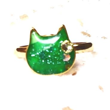 猫型リングフリーサイズキミドリ