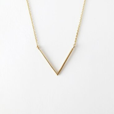 V字メタルミドルロングネックレス No.704