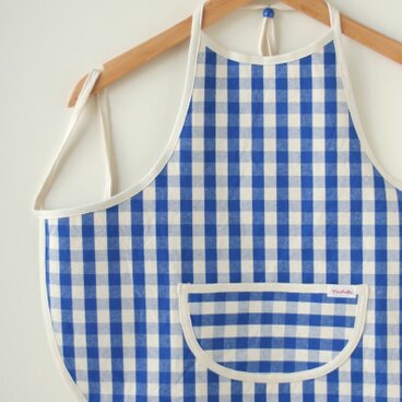 Ｍ(100～120) 子供エプロン・帆布チェック(Ｂ)