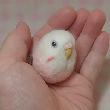 セキセイインコ 夢色♪ピンク 羊毛の小鳥　マグネット/ブローチどちらか選択 受注作成　羊毛フェルト　羊毛インコ