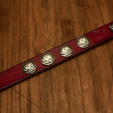 全７色　本革　コンチョ　ブレスレット　リストバンド　アンティークブラウン　茶色