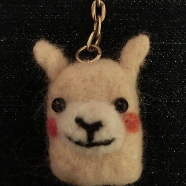 アルパカくん羊毛フェルトキーホルダー