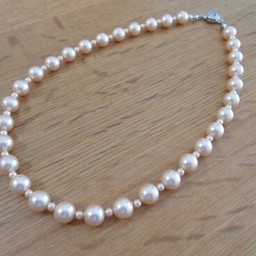 春★シルキーパールチョーカーサイズネックレスLTピンク