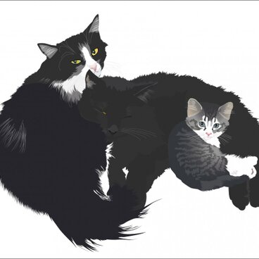 070よく見ると三匹いる A4プリント