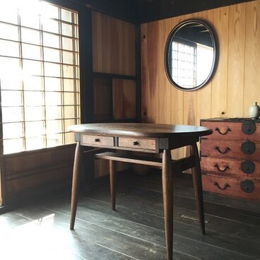 アンティーク風そら豆型テーブル　ビーンズミニテーブル【受注生産】