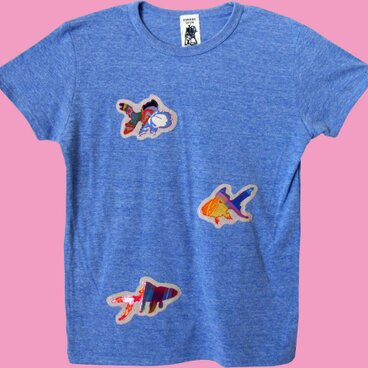パッチワークの金魚Tシャツ