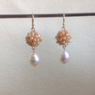 チェコ×淡水パール ピアス/イヤリング