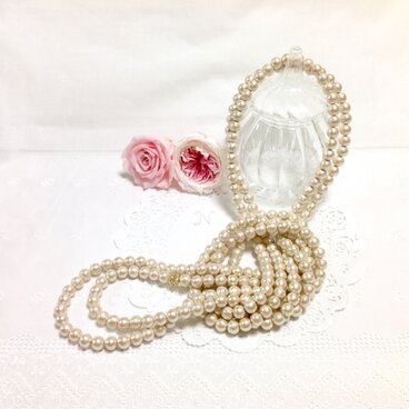 4e*コットンパール ロングネックレス《cristal- Le plus long 240》