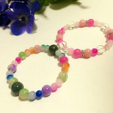 送料無料！！朝顔カラー天然石ブレスレット