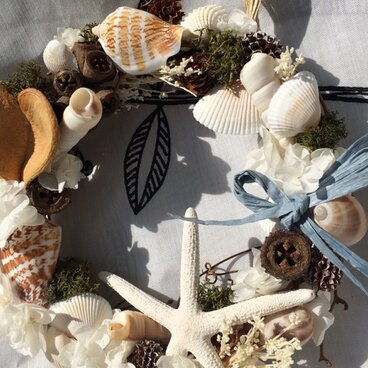 初夏のリース＊貝殻&木の実＊