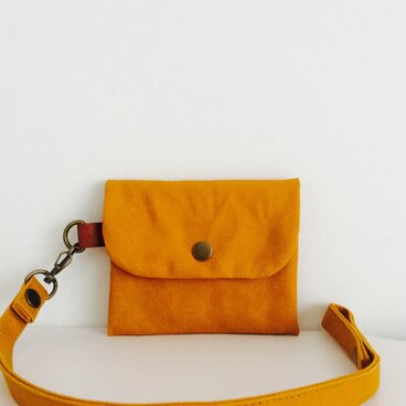 帆布 3way いろいろポーチ＆キーホルダー 小 mustard