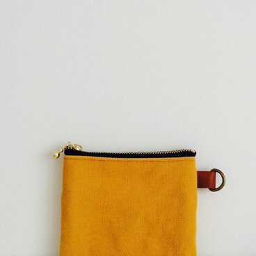 帆布 ファスナーマルチケース マスタード