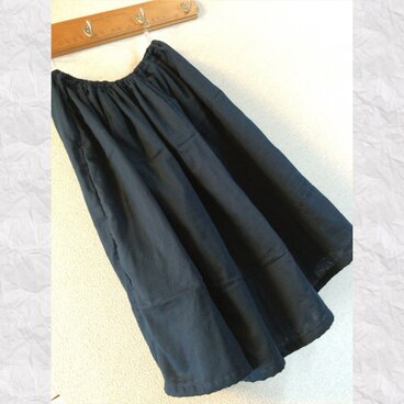 受注製作 国産ダブルガーゼ オーバーアンダーどっちもスカート ネイビー
