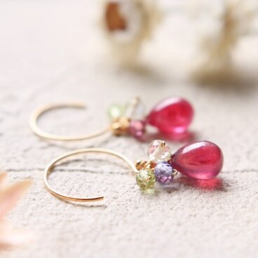 【再販】ルビーとタンザナイトのピアス