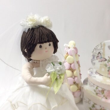 【依頼品】布人形　女の子＜ウエディングドレス＞#16-022