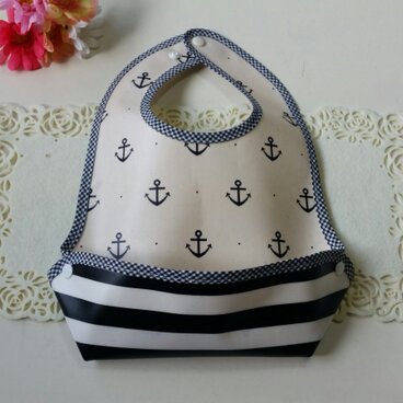 お食事エプロン♪マリン&ボーダー