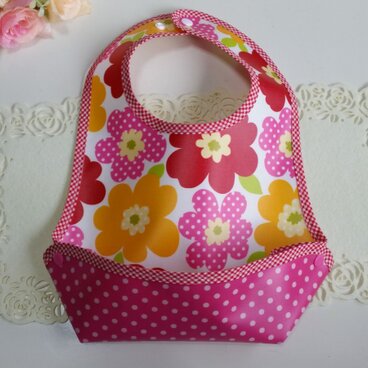 お食事エプロン♪カラフルポピー&ドット